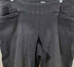 Westbound Woman Black "Faded" Pull On Jeans 14WR Lightweight Elastic Waist Soft
